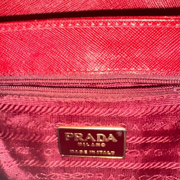 Prada Milano Buckle Flap Red Leather Mini Belt Bag Vintage - Picture 2 of 7